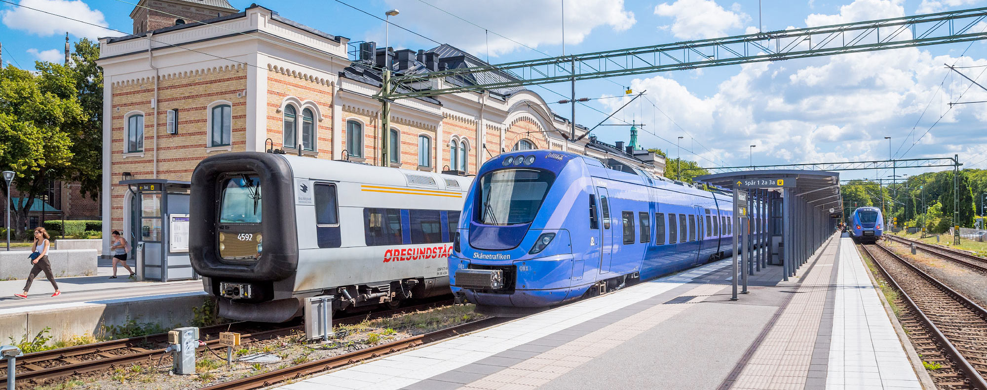 Bild: Öresundståg och pågatåg i Kristianstad 2018