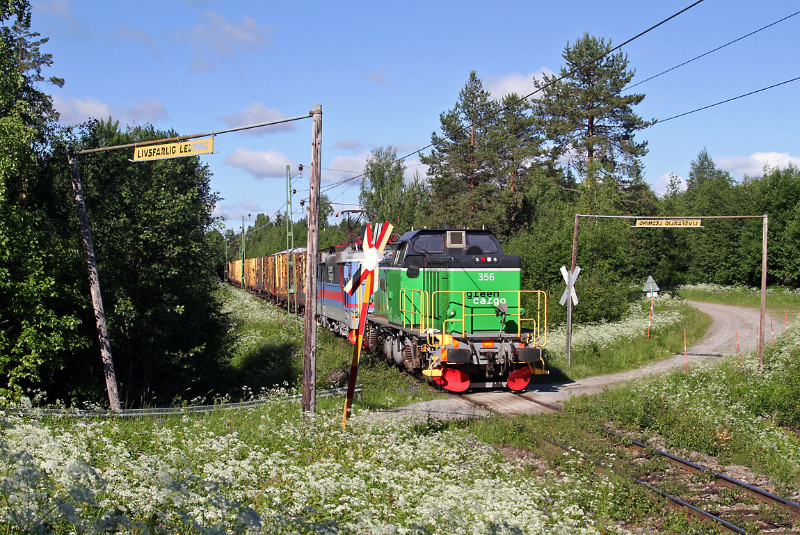 Bild: Ett godståg vid Gårdnäs 2013. Foto Martin Oscarsson.