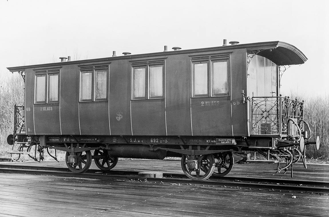 Bild: Tvåaxlig SJ-vagn, tillverkad 1883