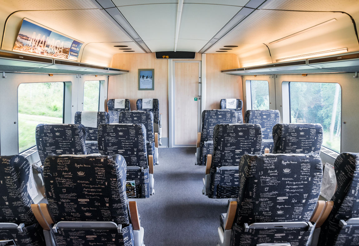 Bild: Interiör tidigare första klass Tåg i Bergslagen X51 9022 2016