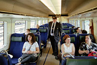 Bild: Ombord på ett Öresundståg 2 juli 2000, den första trafikdagen