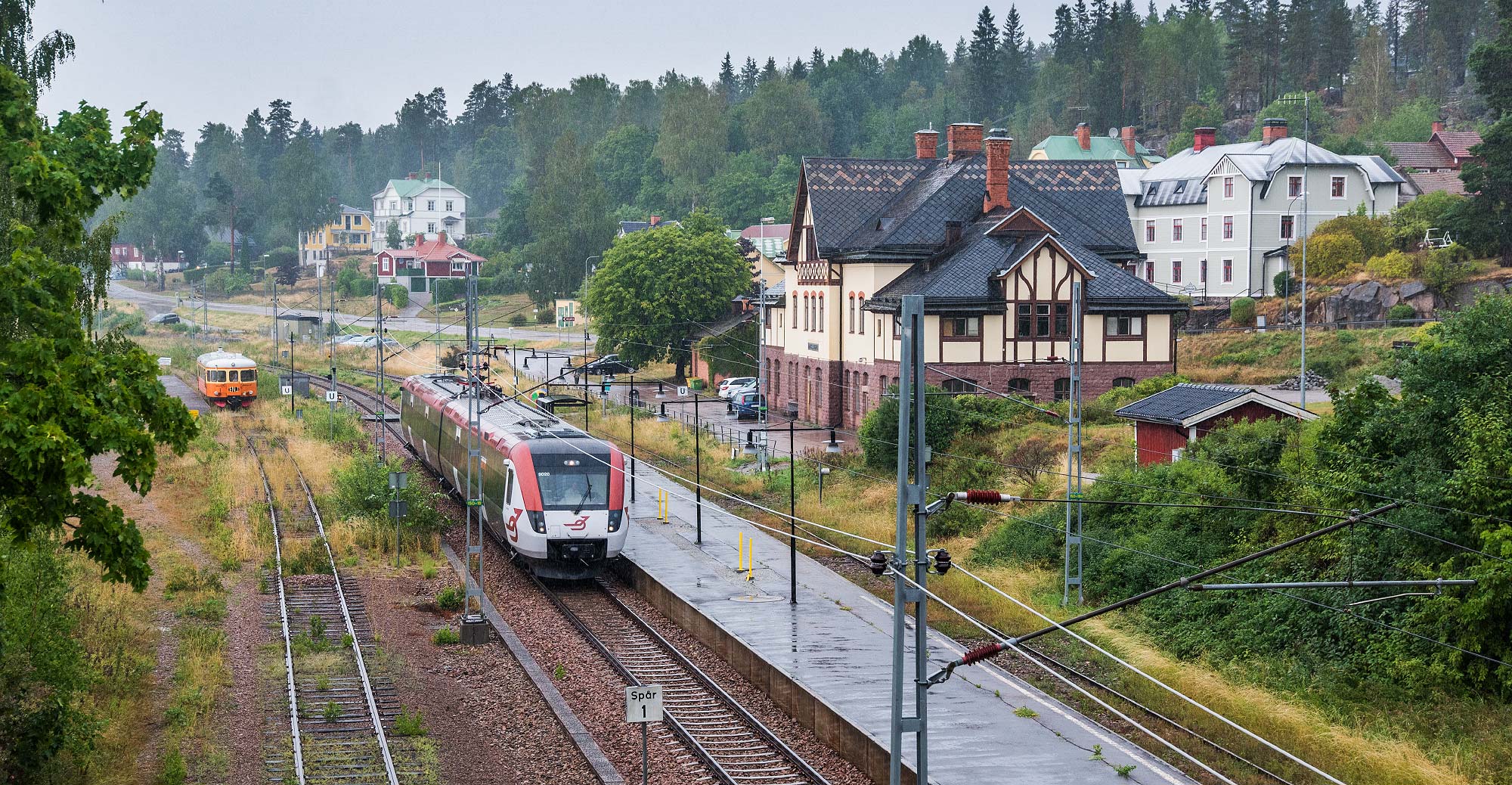 Bild: Stationen i Ängelsberg i juli 2018