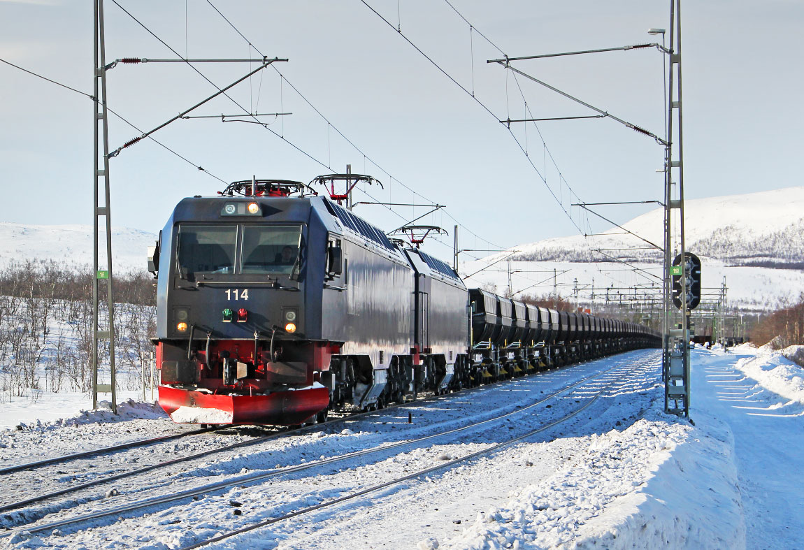 Bild: Malmtåg i Bergfors 2013