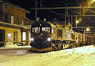 Bild: CargoNet CD66 med timmertåg i Storlien