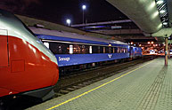 Bild: Nattåget mot Stockholm/Malmö på Oslo S