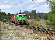 Bild: Utfarten i Forsmo med godståg på stambanan i maj 2005