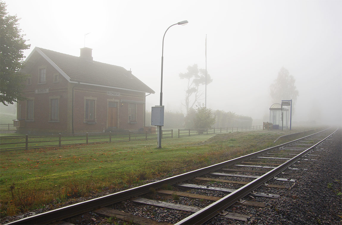 Blombergs hållplats i oktober 2015. Foto Markus Tellerup.