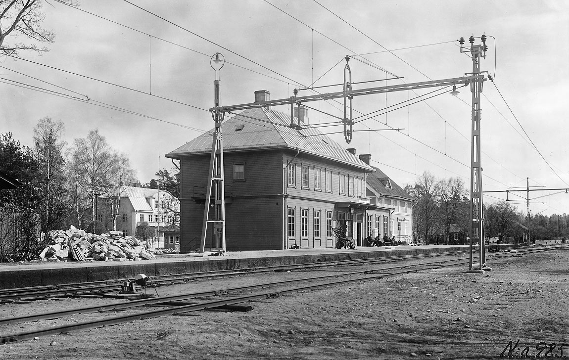 Bild: Stationshuset i Karlsborg ca 1942