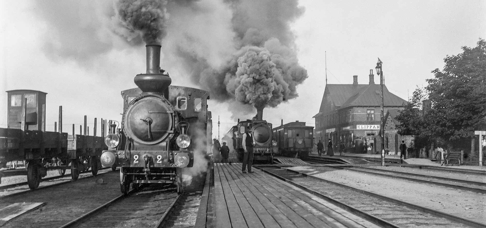Bild: Tåg i Klippan 1907