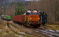 Bild: T44 363 växlar i Kvillsfors 12 november 2007