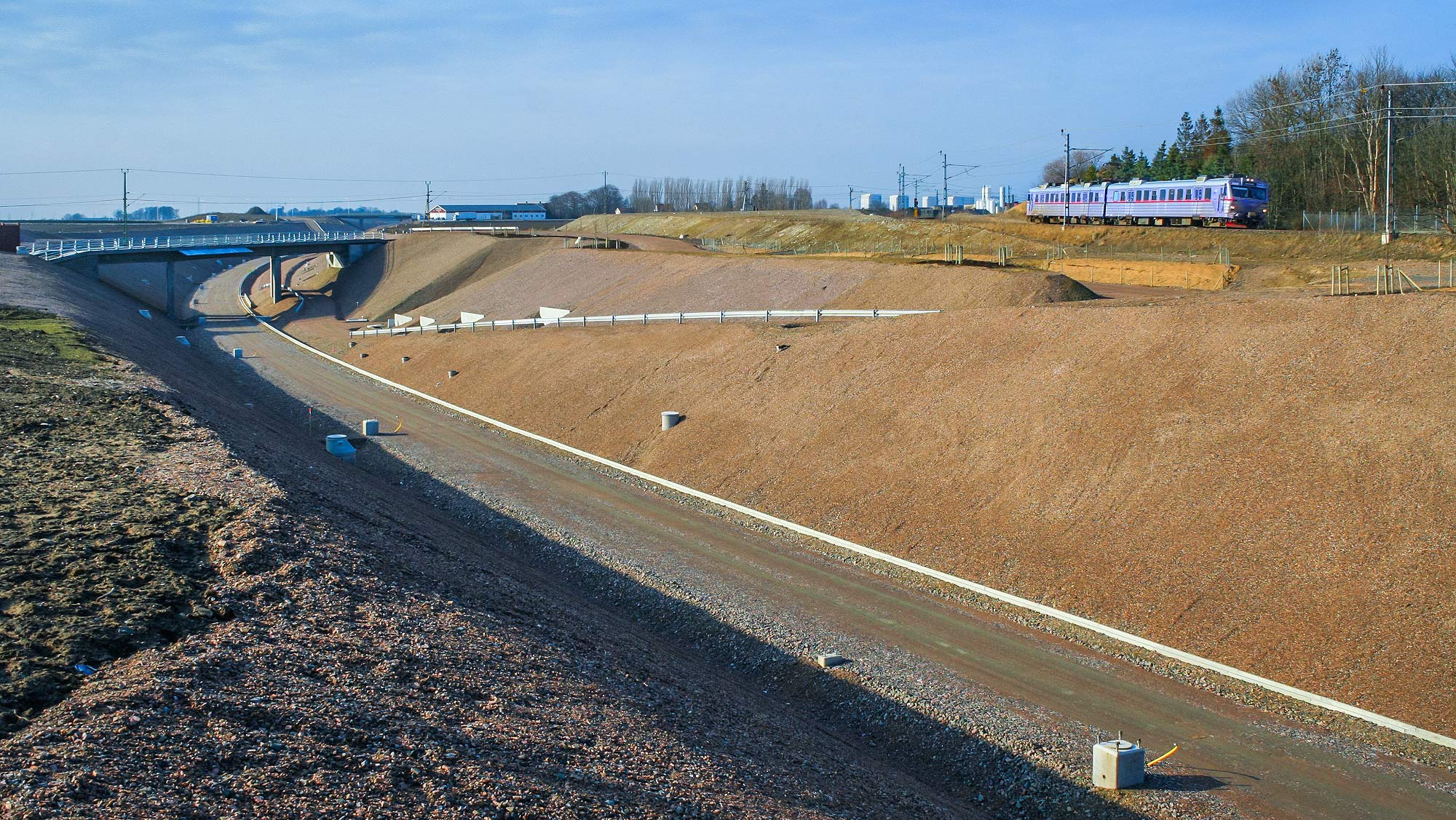 Bild: Anslutningsspår till Öresundsbanan under byggnad i Lockarp 2009