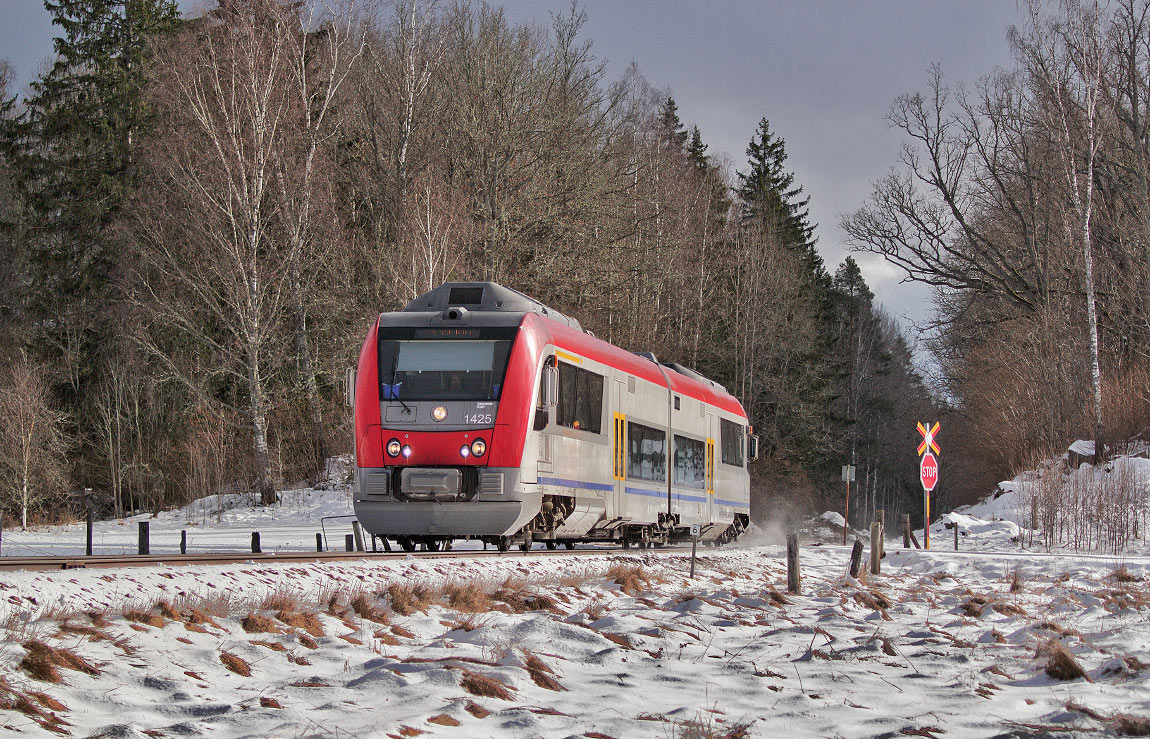 Bild: Y31 1425 som tåg mot Linköping söder om Mörlunda 10 mars 2023