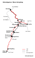 Bild: Karta över järnvägarna i Nora bergslag