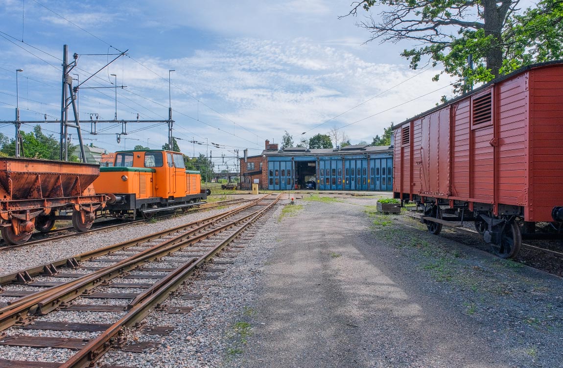 Lokstallet i Oxelösund där Sörmlands Veteranjärnväg håller till