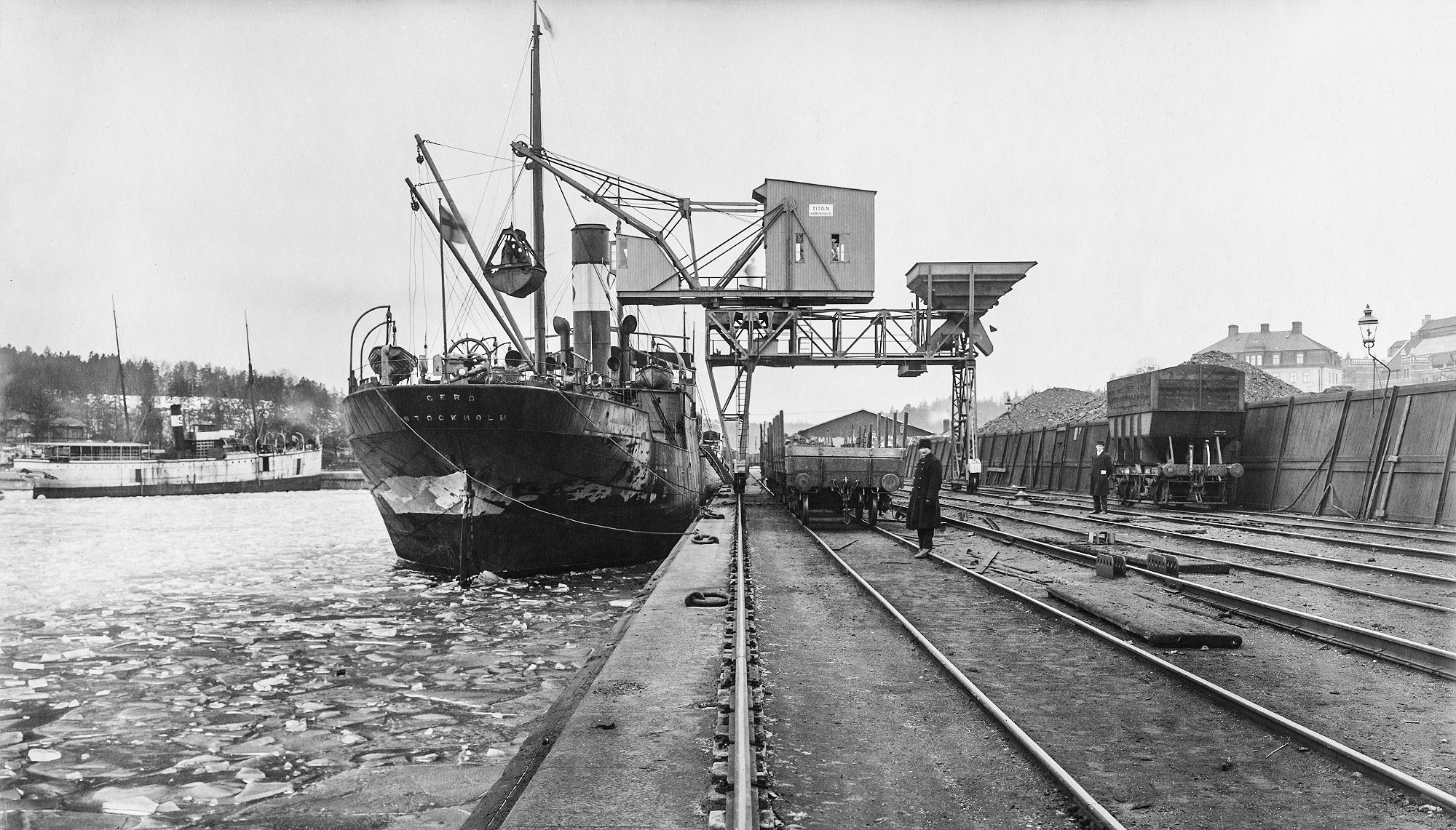 Bild: Hamnen i Värtan 1919