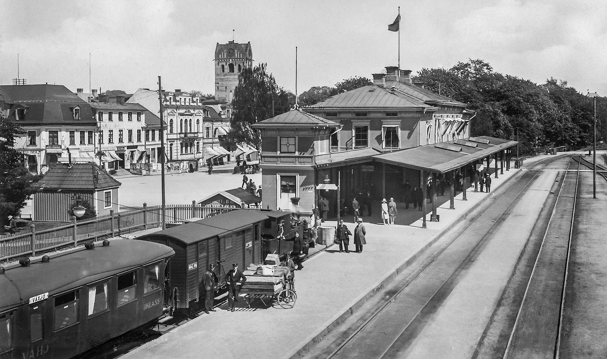 Bild: Stationen i Växjö på 1930-talet