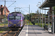 Bild: Tåg mot Simrishamn får "kör 40" i utfartsignalen i Tomelilla 2004