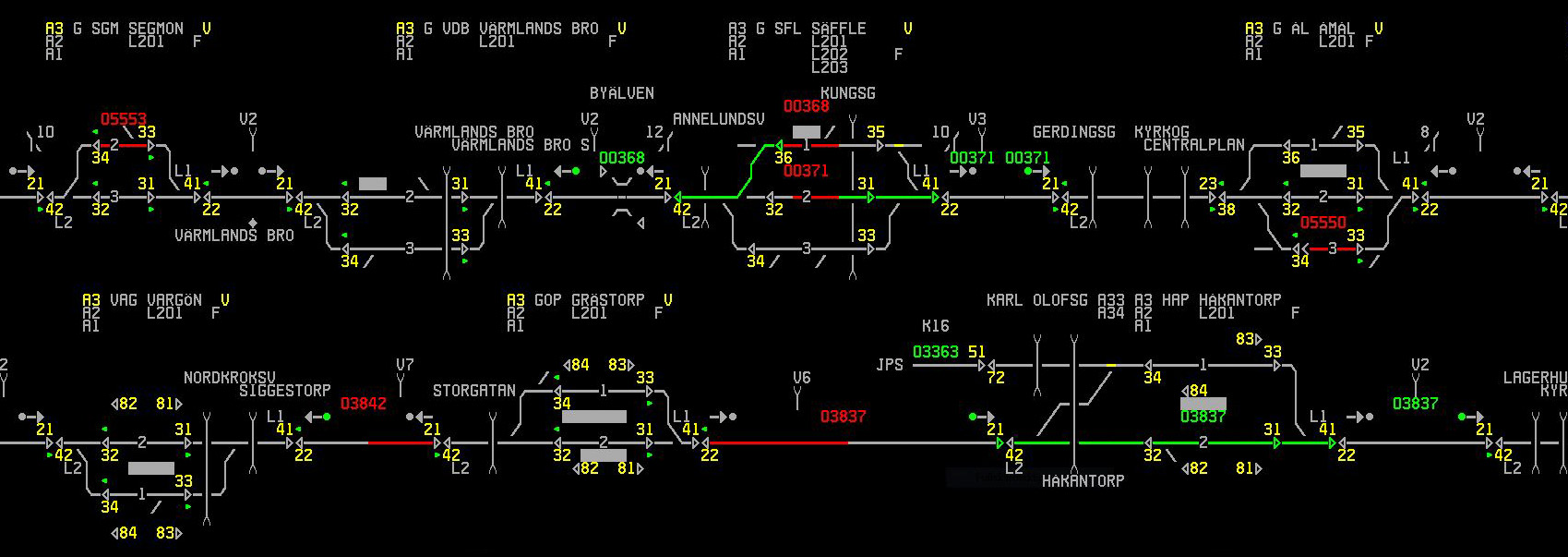 Bild: Översiktsbild av tågtrafik på dator