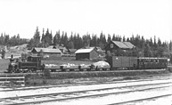 Bild: BDJ ånglok 5 med tåg i Vikersvik ca 1897