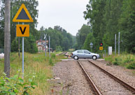 Bild: Orienteringstavla för vägskydd i Timsfors 2004