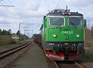 Bild: Rc4 1284 med testtåg i Bromölla 11 april 2007