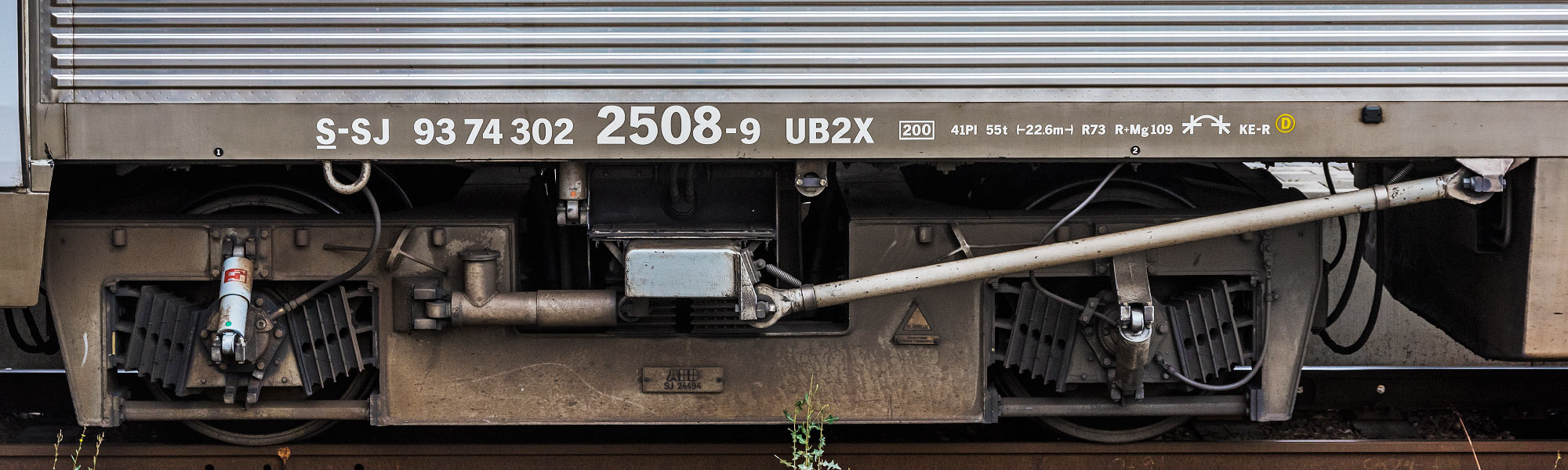 Littera och nummer på en manövervagn UB2X
