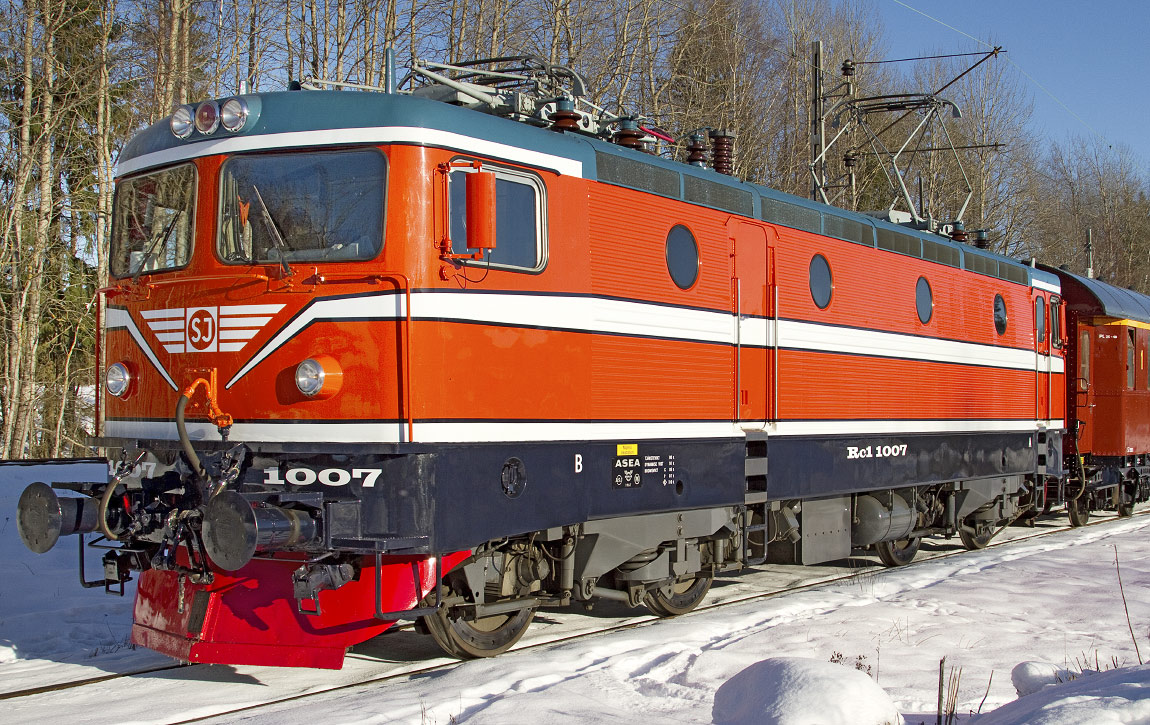 Bild: Järnvägsmuseet Rc1 1007 i Tillberga 2021