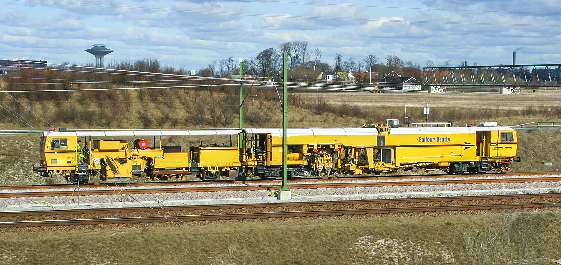 Bild: Balfour Betty (numera Strukton) spårriktare (SPR) utanför Malmö 2009