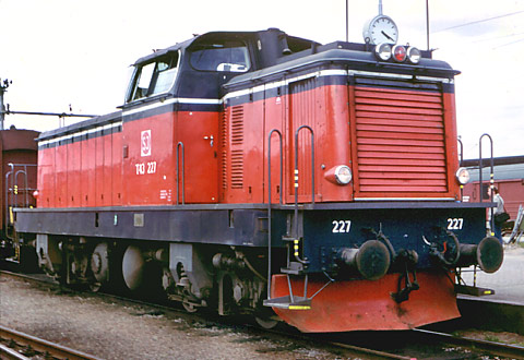 Bild: SJ T43 227 i Karlskrona 1989