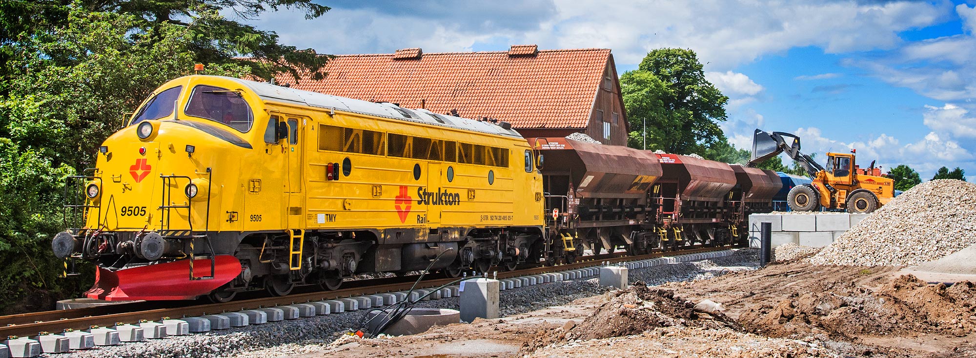 Makadamlastning i Marieholm i Skåne 2016