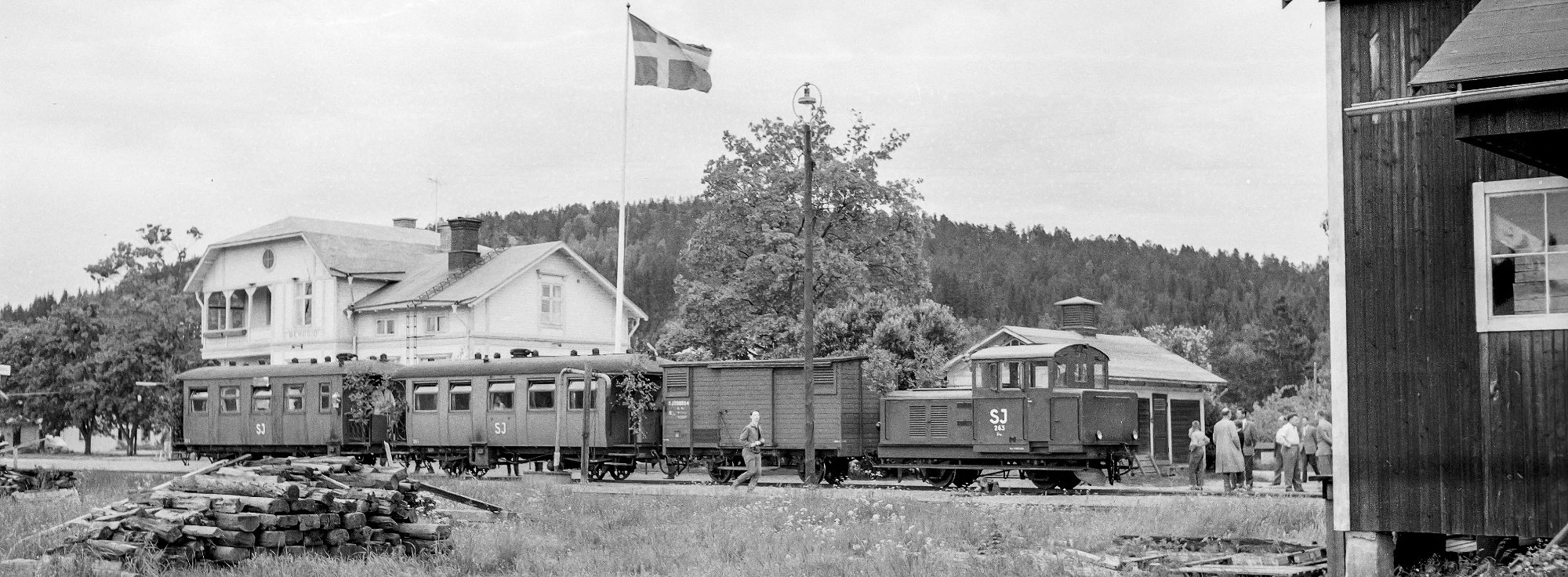 SJ Z4p 263 med blandat tåg i Bergsjö 1960