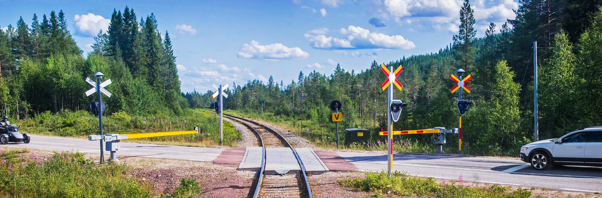 Vägkorsning på Inlandsbanan Mora-Östersund