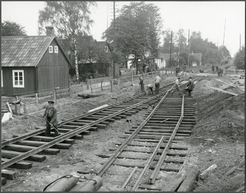 Bild: Breddning av Blekinge kustbana 1954