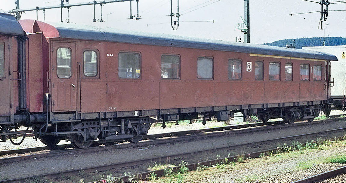 Bild: AB5 2971 som museivagn i Östersund 1989