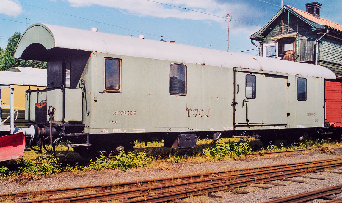 Bild: TGOJ F5/FV1 156 som museivagn i Grängesberg 2004