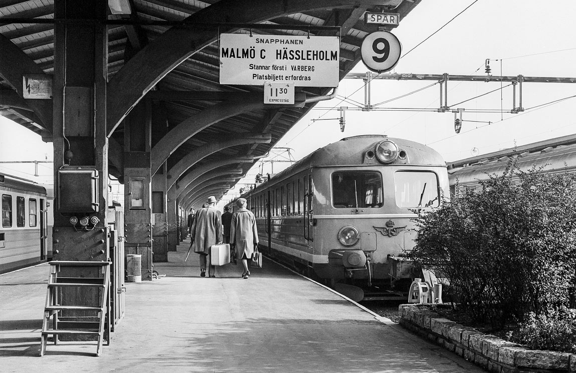 Bild: Xoa5 som expresståget Snapphanen Malmö-Göteborg på Malmö C 1968