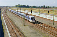Bild: X2-tåg Köpenhamn-Stockholm vid Malmö Syd/Svågertorp i september 2001